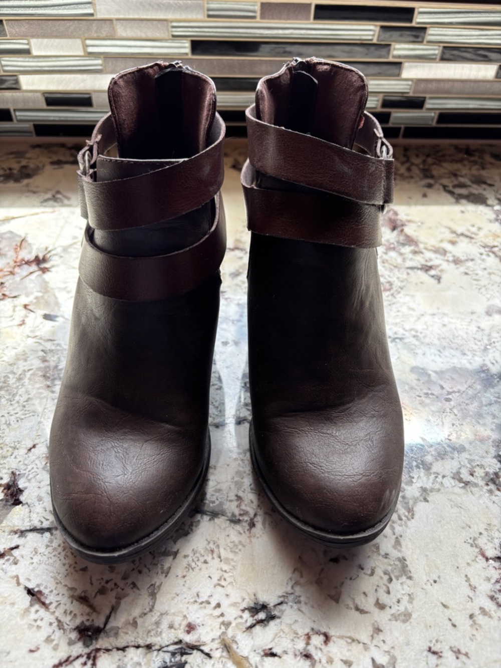 Blowfish Dark Brown Wrap-Strap Ankle Booties